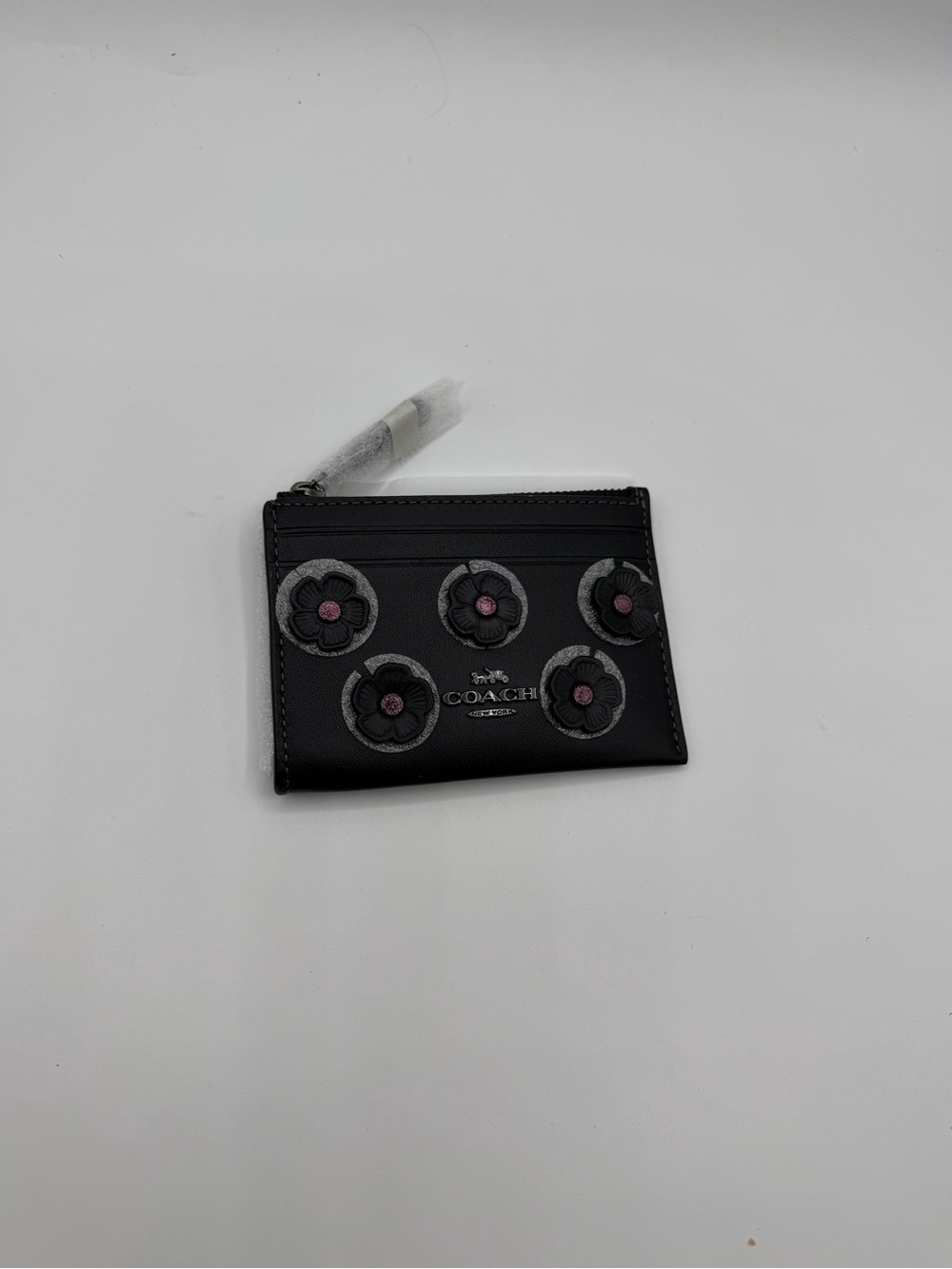 Coach Black Leather ID Card Holder with Clear Window